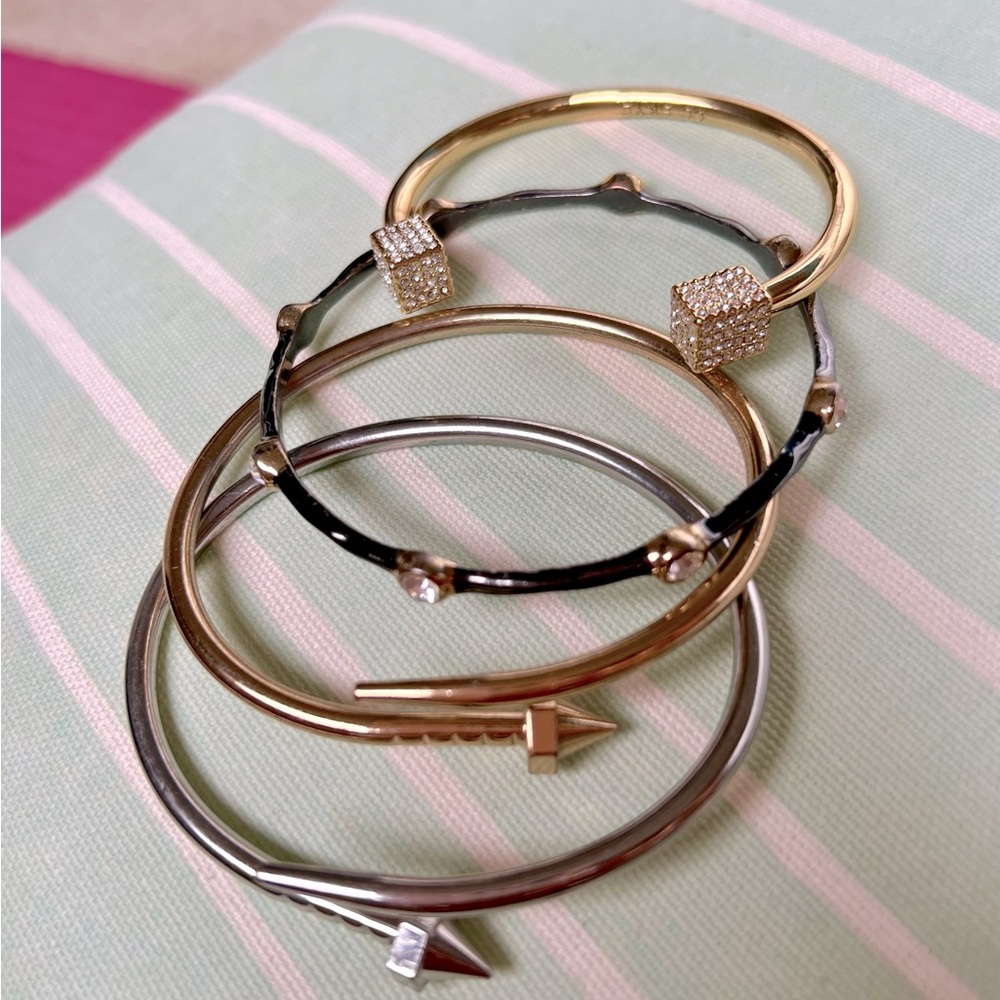 Gold and silver bracelets